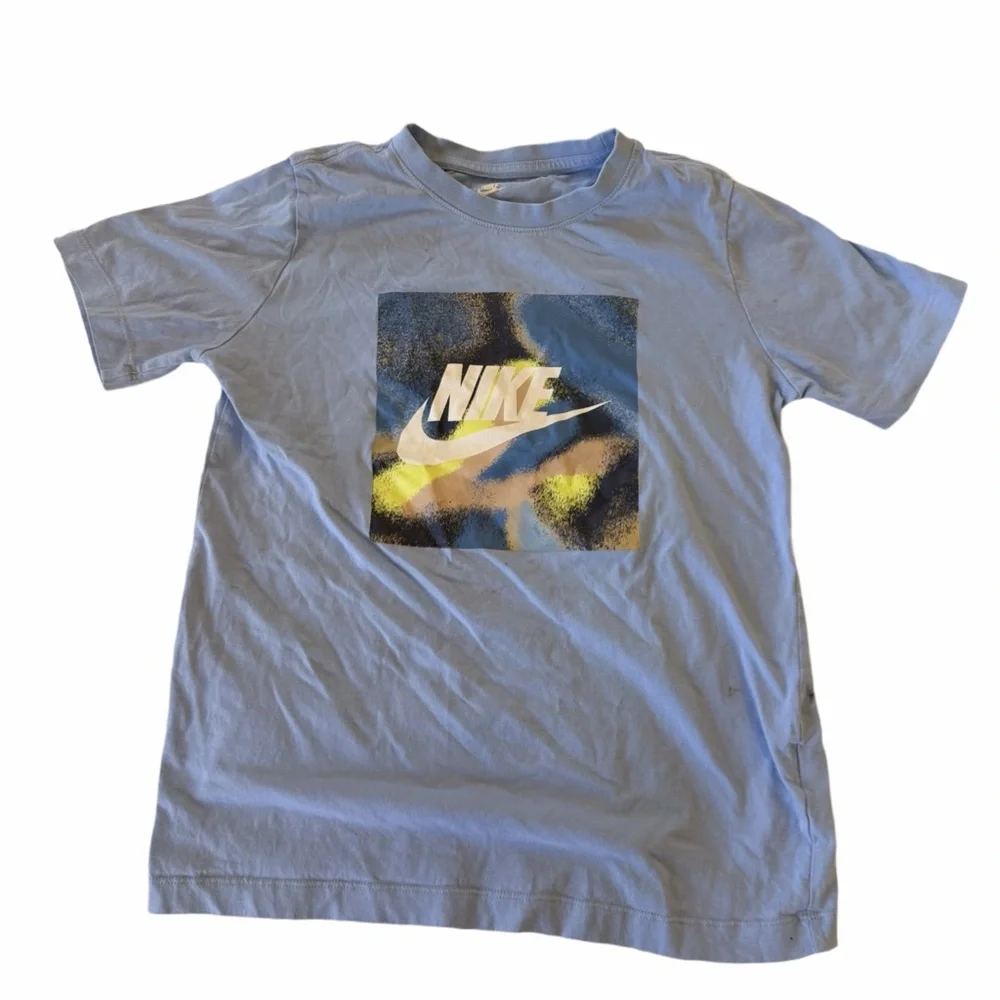 Nike Kids Blue and Yellow Graphic Tee